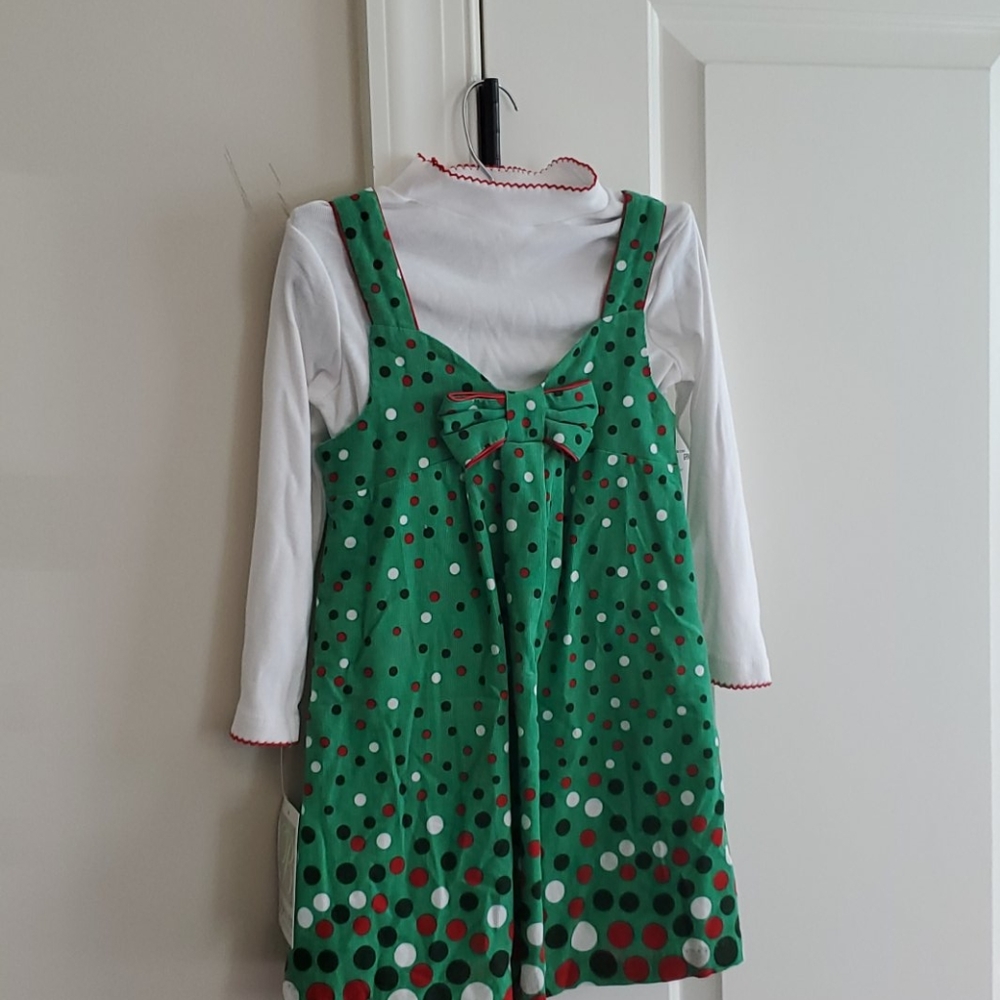 nwt girls sz 4t green holiday dress. Bonnie jean